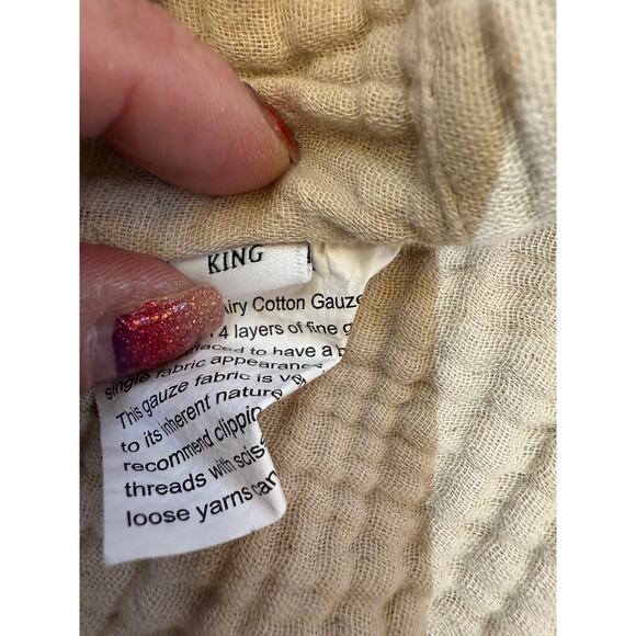 Quince Organic Cotton Gauze Set of 2 King Size Pillow Sham Covers - Picture 6 of 7